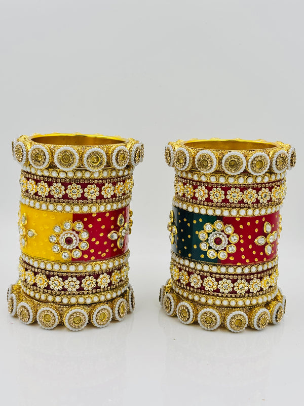 Multicolor Color Punjabi Bridal Chuda For Wedding, Rajwadi Dulhan Chuda