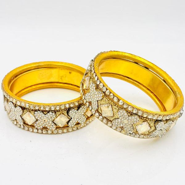 Party Wear Golden Color Bangles / Kangan Set for Girls & Women Kada Set Lac Bangles