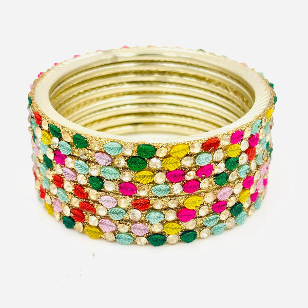 Multicolor Brass Chudi set 8 pic | Bangles Set , Chudi set , Brass Bangles , Lakh Bangles , Multicolor Chudi