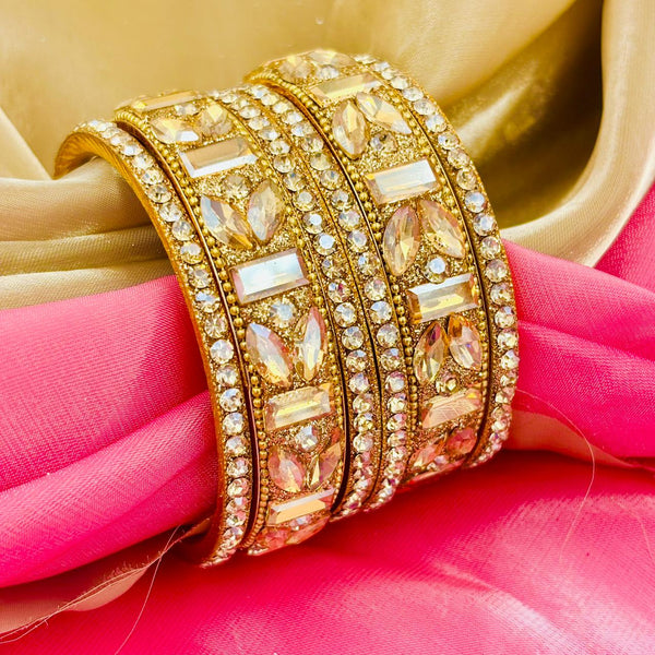 Party Wear Gold Polish Bangles / Kangan Set for Girls & Women Kada Set Lac Bangles