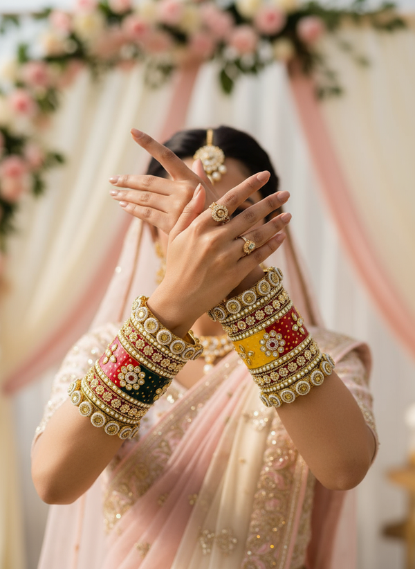 Multicolor Color Punjabi Bridal Chuda For Wedding, Rajwadi Dulhan Chuda